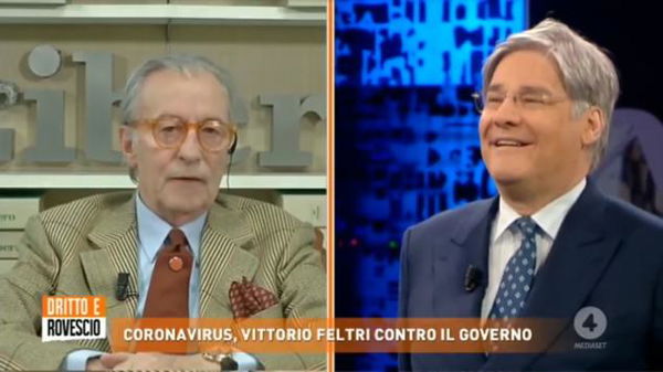 Feltri esulta perché il Coronavirus ha «eliminato le Sardine» e spera faccia lo stesso con Conte | VIDEO