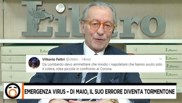 Vittorio Feltri e la macabra ironia sul coronavirus: «Invidio i napoletani che hanno avuto solo il colera» article-post