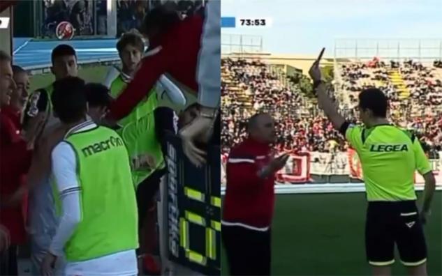 Il giocatore protesta per la sostituzione, lui gli dà un schiaffo. L’arbitro espelle l’allenatore | VIDEO article-post