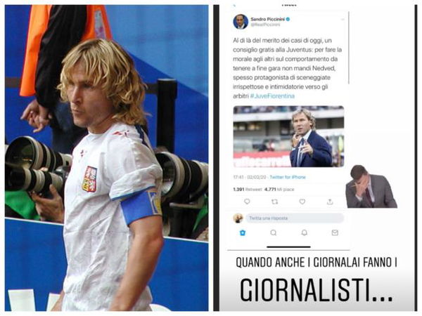 Il figlio di Nedved contro Piccinini: «Anche i giornalai fanno i giornalisti»