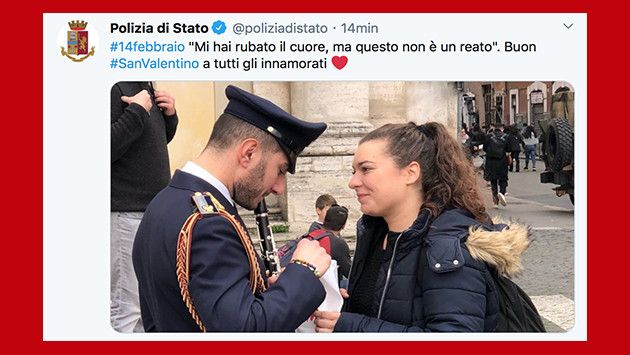 A San Valentino, la Polizia di Stato ha scartato un cioccolatino e ha condiviso la frase sui social article-post