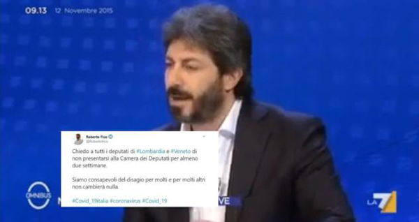 Roberto Fico non ha mai chiesto ai deputati di Veneto e Lombardia di non venire a Roma