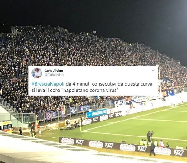 I tifosi del Brescia intonano “napoletano coronavirus” | VIDEO