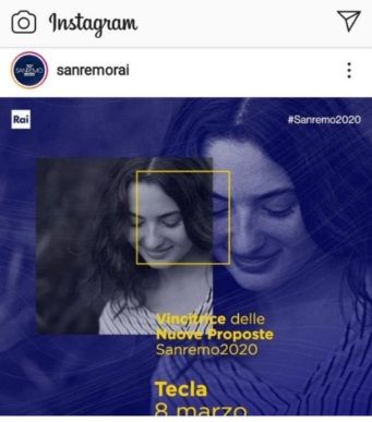 La gaffe dei social Rai: pubblicato il nome di Tecla come vincitrice prima dell’annuncio article-post