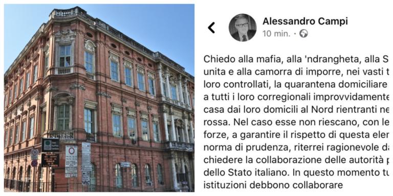 Coronavirus, prof Alessandro Campi chiede aiuto alla mafia. Rettore e politica: “Intollerabile, ci dissociamo”