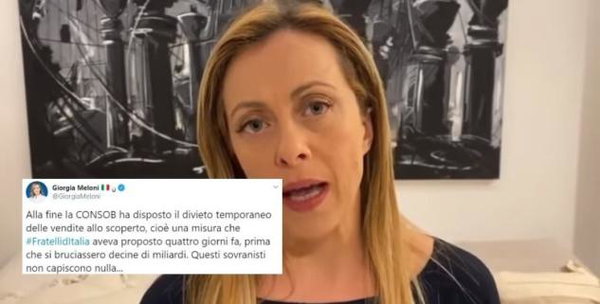 Lo strano attacco sovranista di Giorgia Meloni alla Consob guidata dal sovranista Paolo Savona