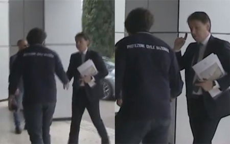Come Giuseppe Conte si è ricordato all’ultimo momento di aver ‘vietato’ le strette di mano | VIDEO article-post