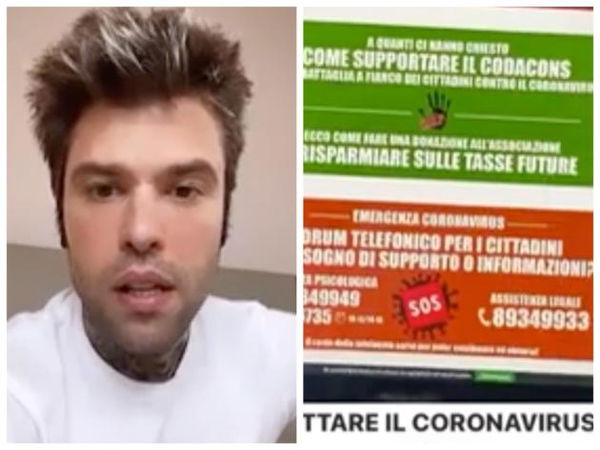 La rabbia di Fedez contro il Codacons che aveva diffidato GoFoundMe sulle donazioni per il coronavirus