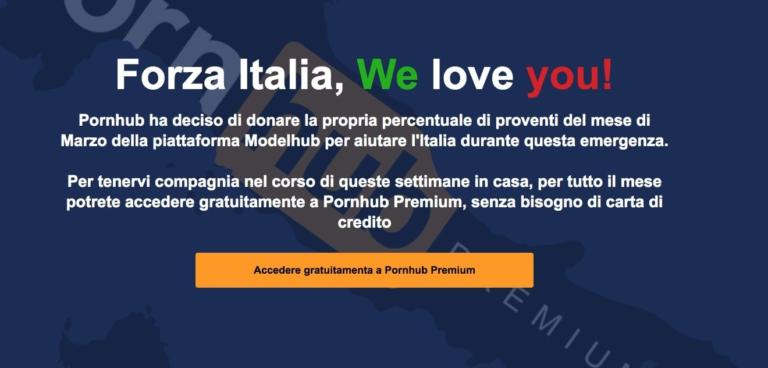 Coronavirus, PornHub premium gratis in Italia