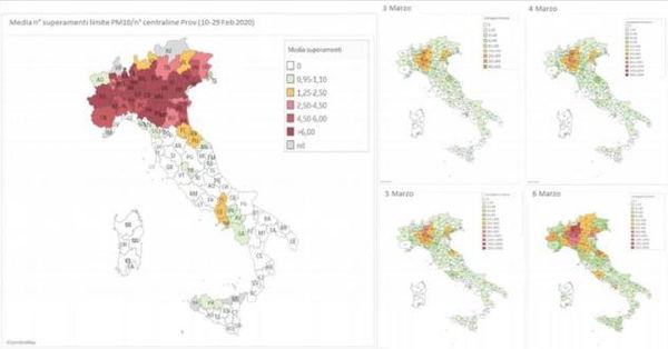 Lo studio che mette in correlazione l’inquinamento al Nord e la diffusione del Coronavirus