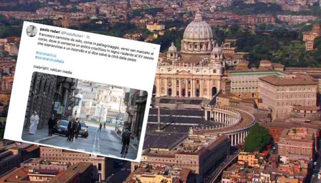 Papa Francesco in via del Corso