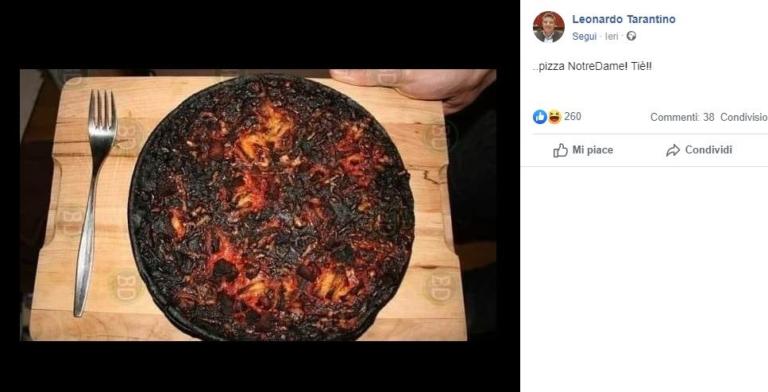 La Francia si è scusata, ma a deputato leghista non importa e pubblica la ‘Pizza Notre Dame’