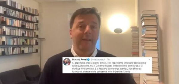 Matteo Renzi attacca Conte: «È una pandemia, non il Grande Fratello»