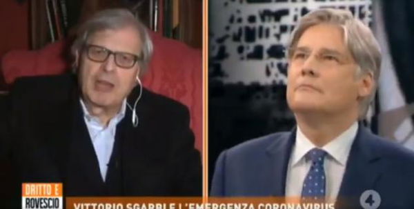 Il passo indietro di Sgarbi: «Quello che stiamo facendo è il modo migliore per resistere al Coronavirus» | VIDEO