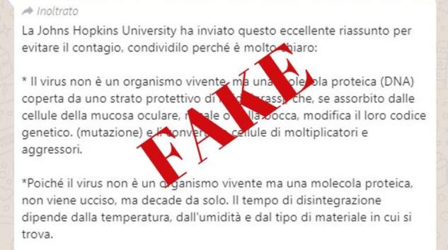 Ennesima fake news su Whatsapp: è falsa la ‘sintesi’ della Johns Hopkins University sul Coronavirus article-post