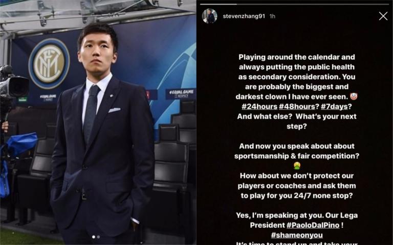 Il presidente dell’Inter dà del «pagliaccio» a quello della Lega di A