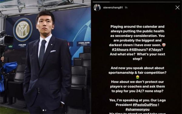 La procura federale ha aperto un’inchiesta sulle parole di Steven Zhang su Dal Pino