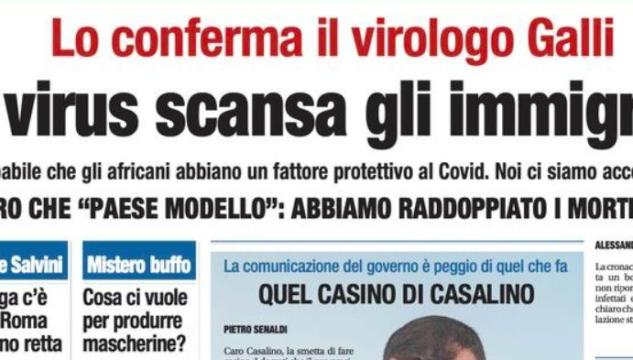 Virus scansa immigrati