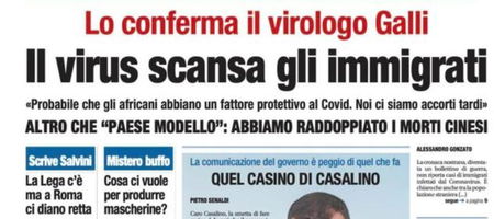 Libero titola: «Il virus scansa gli africani» article-post