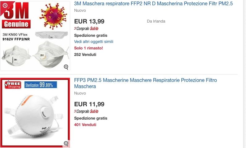 mascherine con valvola coronavirus