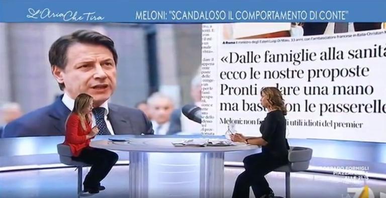 Meloni: «Non voglio fare propaganda sul coronavirus». Poi aggiunge: «Conte è un criminale»