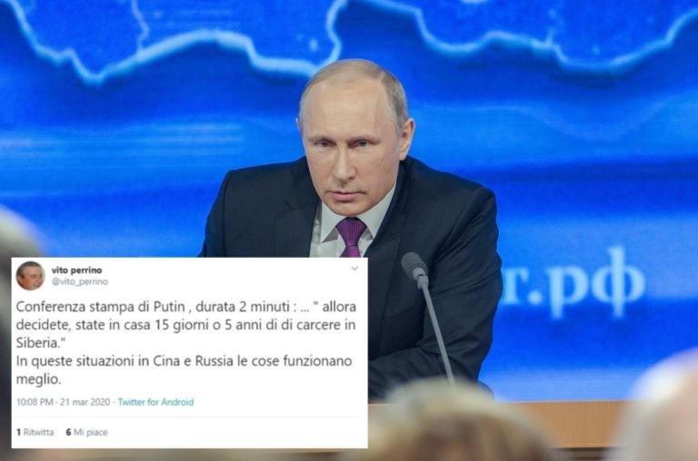 No, Putin non ha mai detto ai russi “Decidete, in casa 15 giorni o 5 anni di carcere”