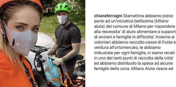 Fedez e Chiara Ferragni portano la spesa alle famiglie di Milano