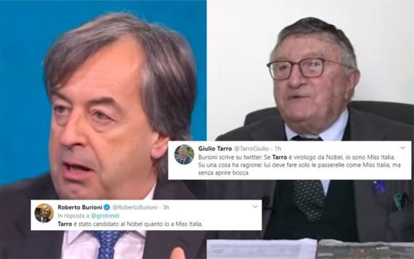 Il duello rusticano (a distanza) tra Roberto Burioni a Giulio Tarro sulla fine del Coronavirus