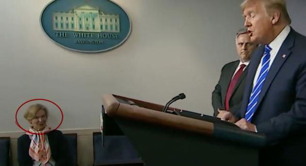 La faccia della dottoressa Birx quando Trump suggerisce di curare il coronavirus con iniezioni di disinfettante
