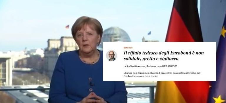 Il tedeschissimo Der Spiegel attacca Angela Merkel: «Sugli eurobond atteggiamento gretto e vigliacco»