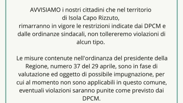 I comuni calabresi che dicono no all’ordinanza di Jole Santelli article-post