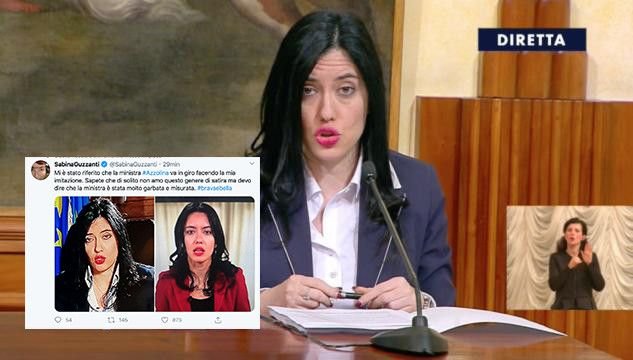 Sabina Guzzanti ringrazia la ministra Azzolina «per aver fatto la sua imitazione»