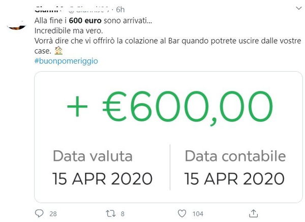 I primi accrediti del bonus di 600 euro smentiscono la bufala che parlava di 478 euro netti sul conto