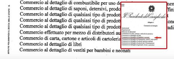 No, nel nuovo dpcm non c’è scritto «commercio al dettaglio di bambini e neonati»