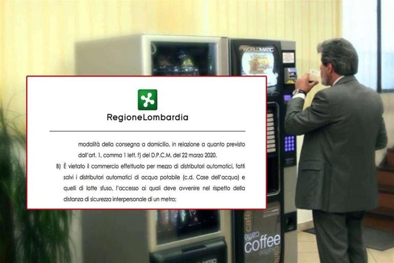 La marcia indietro della Lombardia sull’ordinanza che aveva vietato le macchinette del caffè a causa del coronavirus