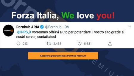 L’ironia di PornHub che vorrebbe aiutare l’Inps potenziando il sito con i suoi server article-post