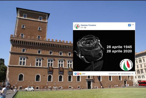 Il post di lutto di Fiamma Tricolore per l’anniversario della morte di Mussolini