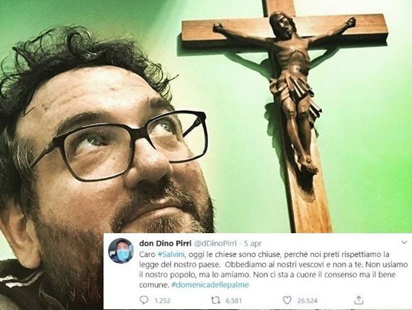Il tweet del prete a Salvini: «Obbediamo ai vescovi, non cerchiamo consenso ma il bene comune»