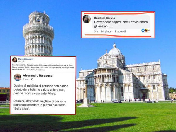 L’ex sindaco di Pisa mostra il commento di una senatrice della Lega su Anpi e coronavirus: «Il virus adora gli anziani»