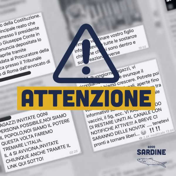 La denuncia delle Sardine: «Su Telegram organizzano manifestazioni in piazza per il 4 maggio»