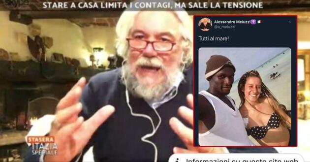Il tweet (poi cancellato) di Meluzzi con la foto di Silvia Romano e l’amico: «Tutti al mare» article-post