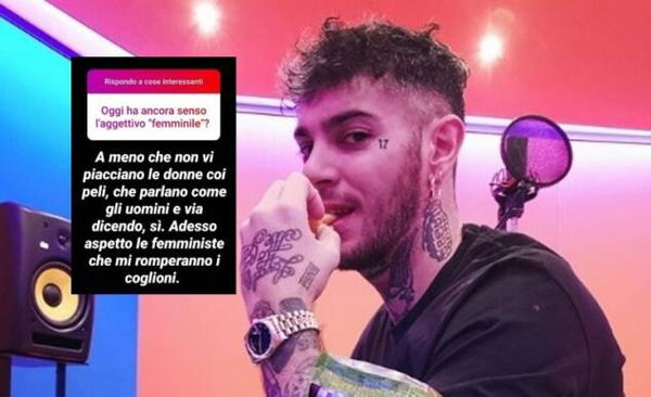 Il rapper Emis Killa, il significato dell’aggettivo ‘femminile’ e il giudizio sull’autolesionismo