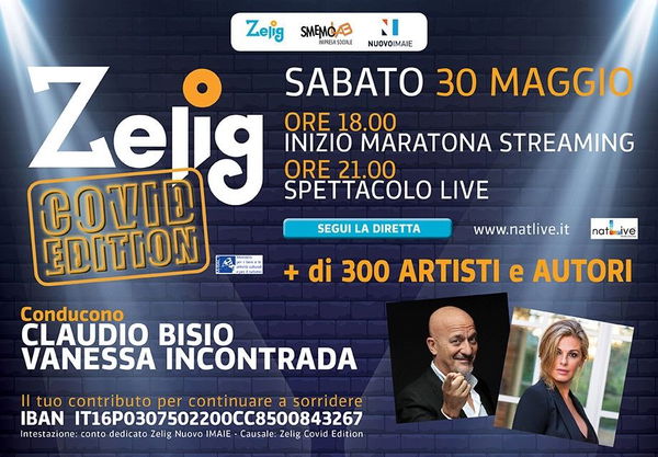 Zelig Covid Edition, Claudio Bisio e Vanessa Incontrada