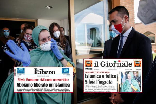 I titoli del Giornale e di Libero, da «Silvia l’ingrata» a «Abbiamo liberato un’islamica»