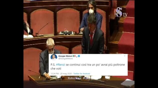 La reazione di Meloni dopo l’annuncio di Renzi: «Tra un po’ avrai più poltrone che voti» article-post