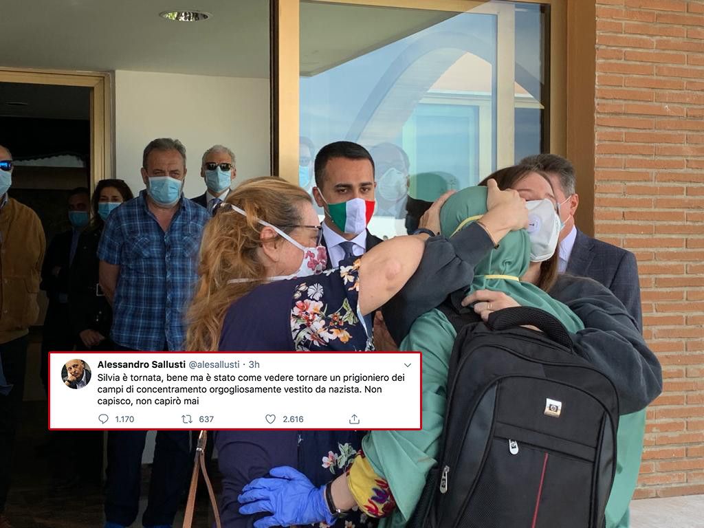 Sallusti su Silvia Romano: «Come uno tornato da un campo di concentramento vestito da nazista» article-post