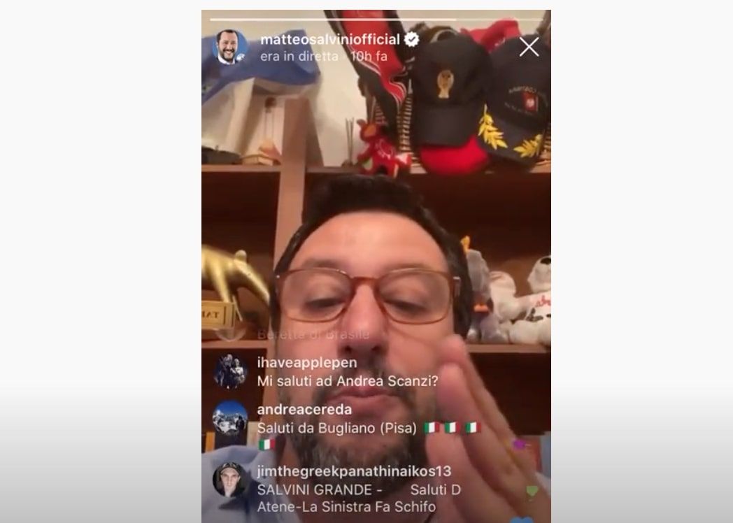 Salvini ha salutato Bugliano, il paese che non esiste, in diretta Instagram article-post