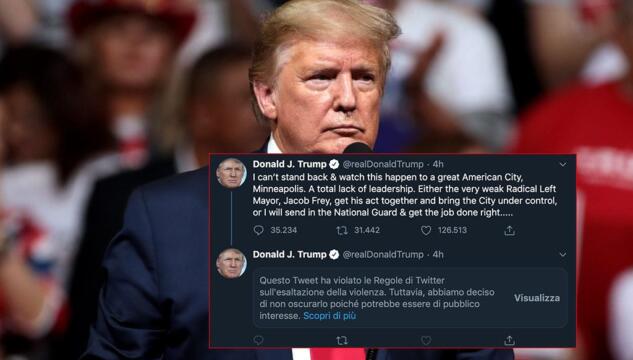 Tweet Trump incita violenza