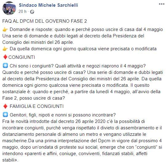 Coronavirus, i sindaci pubblicano le Faq del governo sulla fase 2: ma è una fake news article-post