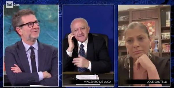 De Luca a Fabio Fazio: «Nonostante il suo aspetto da fratacchione, anche lei avrà affetti stabili» | VIDEO